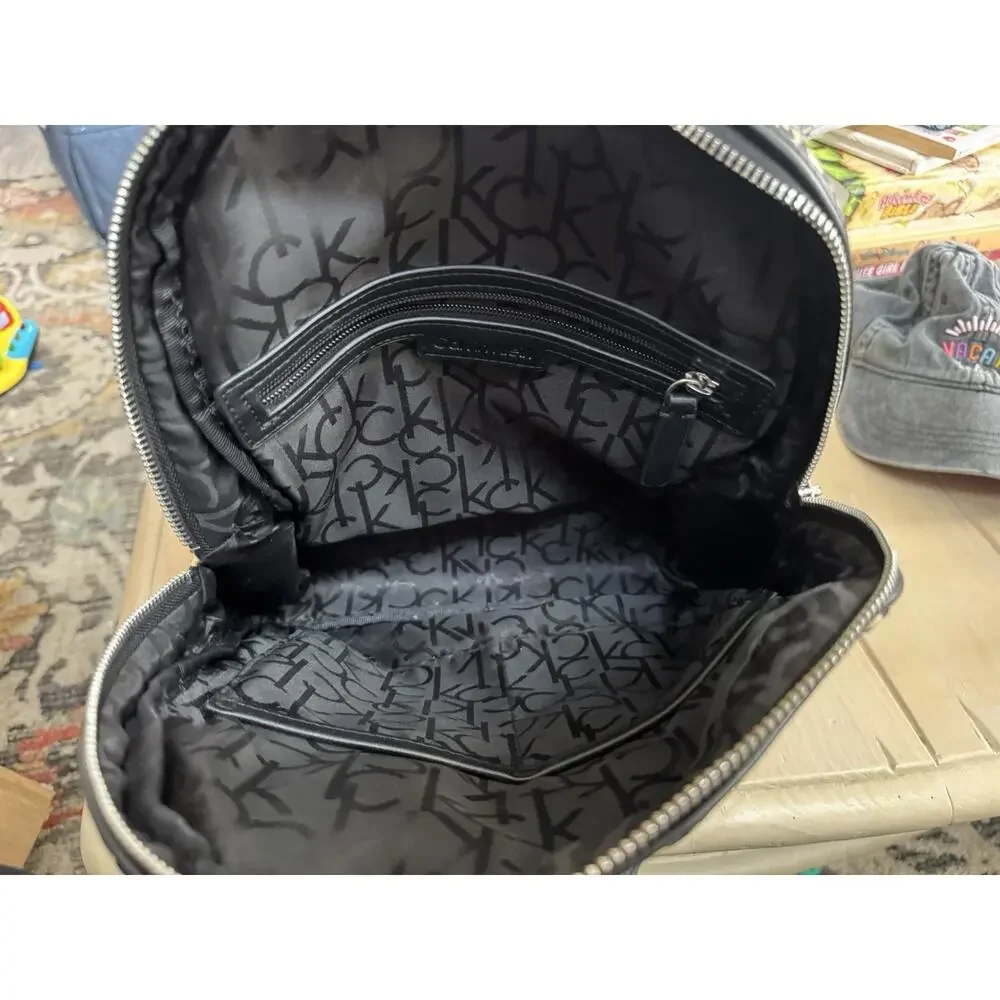 Calvin Klein Graffiti Logo Mini Backpack Purse Black Multicolor Nylon Bag - Picture 7 of 7
